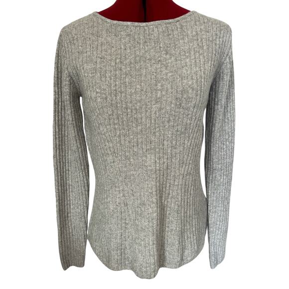 Jen Nie Liu Women’s Size Medium 100% Cashmere Ribbed Long‎ Sleeve Sweater Grey - Picture 1 of 5